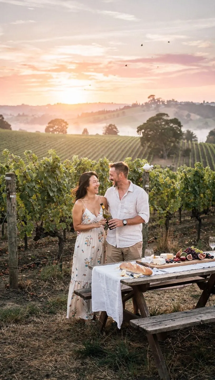 Гурманский ужин на террасе с видом на винодельни и виноградники