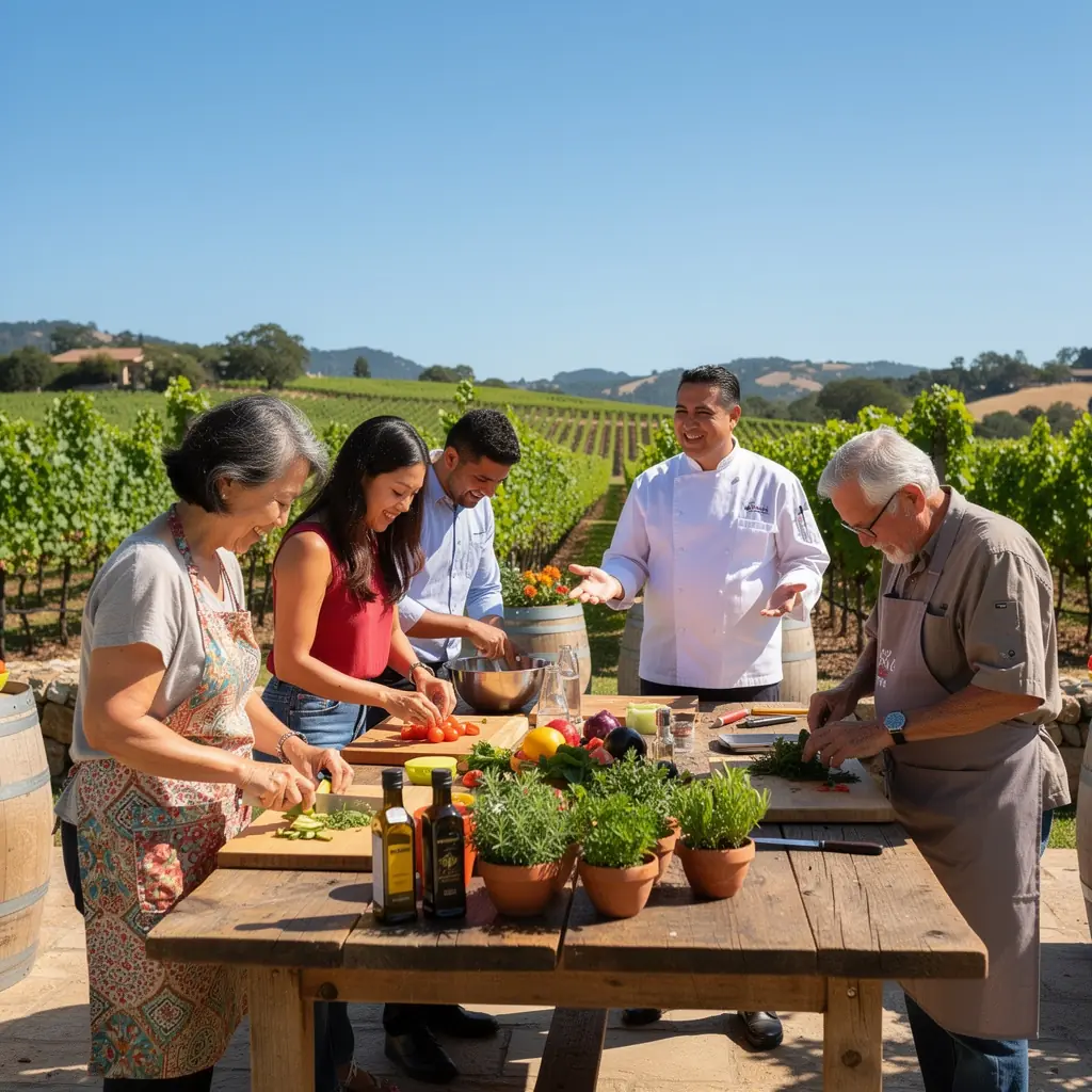 Уютный загородный дом с балконом, расположенный среди виноградников и холмов.